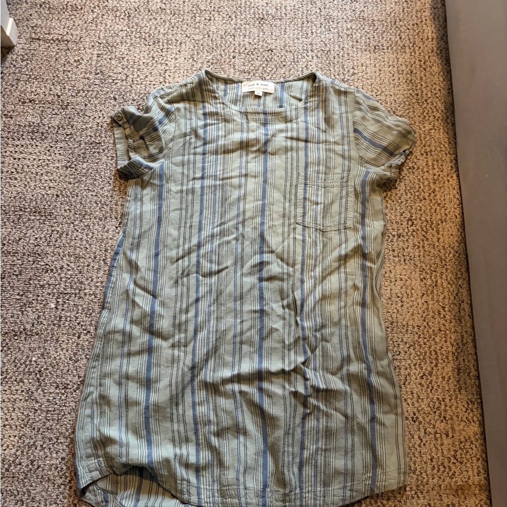 Cloth & Stone Green Striped sleep dress - Picture 2 of 4